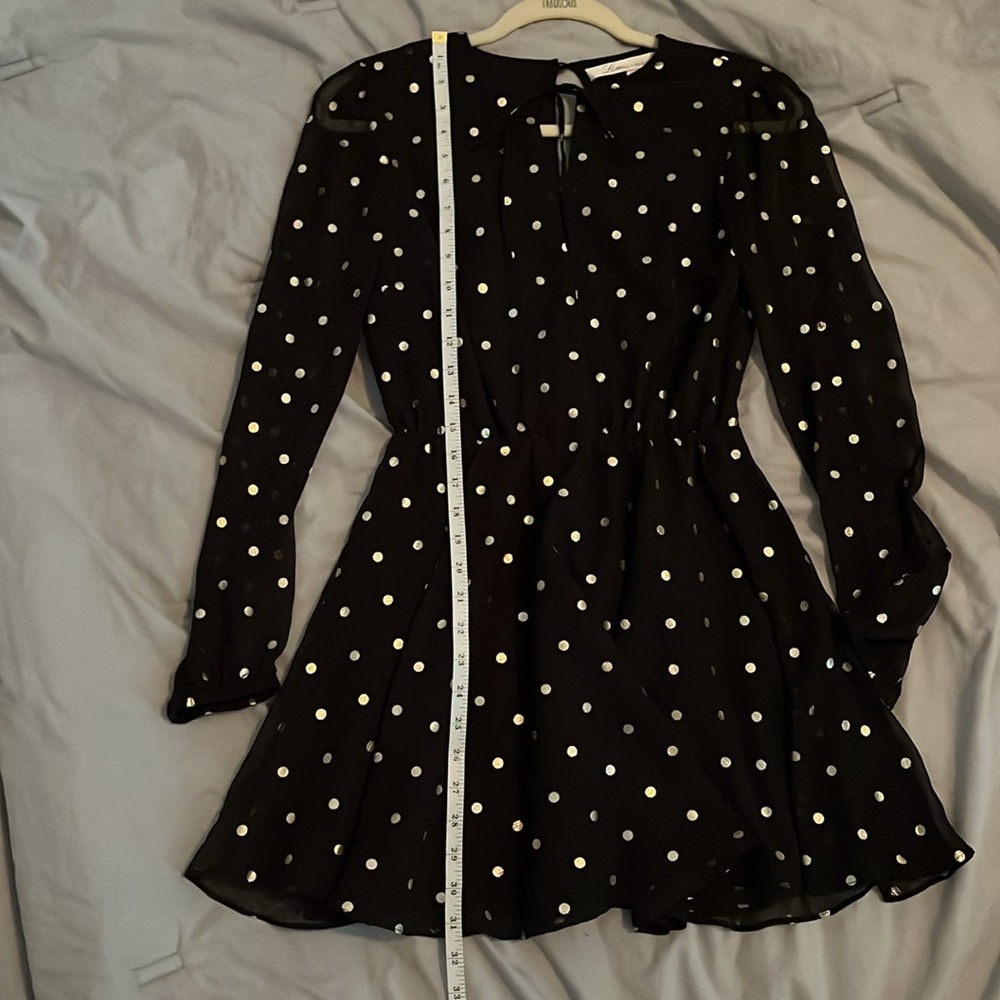 Lovers + Friends Hayley Party Dress in Gold Dot XS - Picture 13 of 13